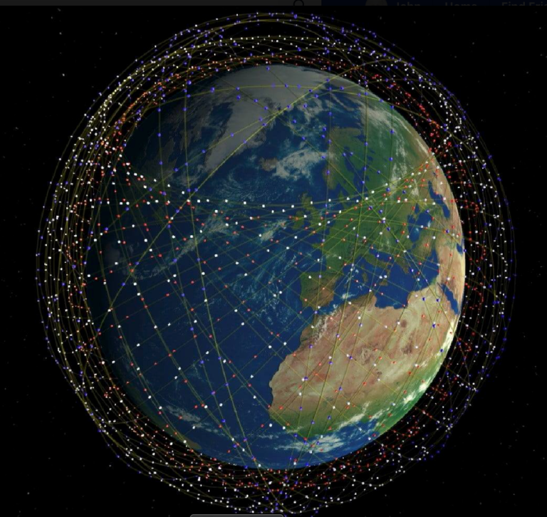 Illustration of a 5G satellite