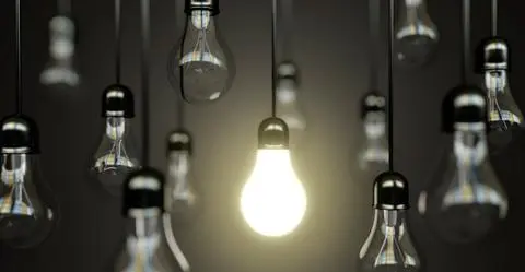 Close-up of a fluorescent light bulb.